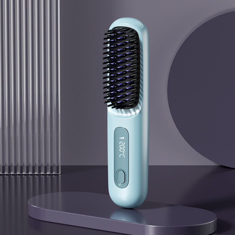 Wireless Hair Straightening and Curling Comb