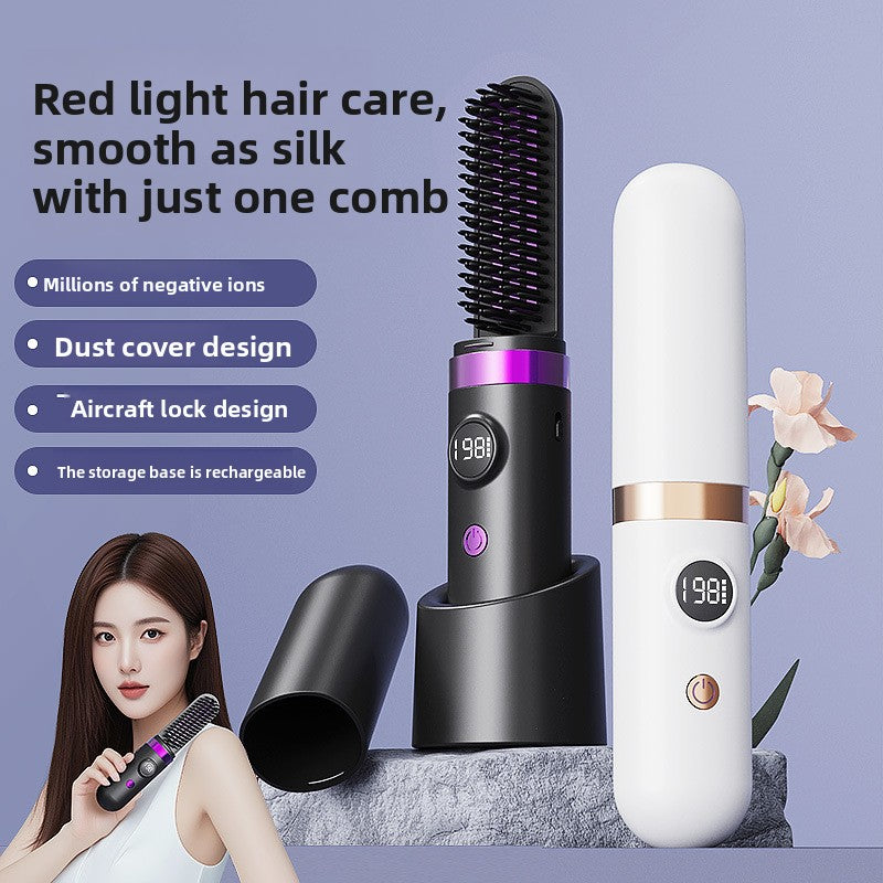 Wireless Hair Straightening and Curling Comb